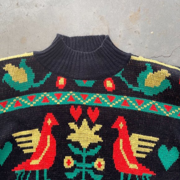 SOLD 1990s kitschy knit turtleneck sweater - Picture 3 of 5
